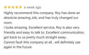 A five star google review for Roy Newton Furniture.
